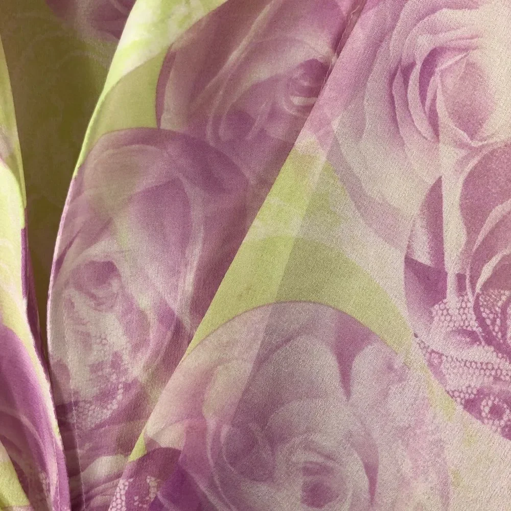 Escada Rose Sleeveless Dress and Sheer Wrap Jacket Set Floral Print - Picture 6 of 16